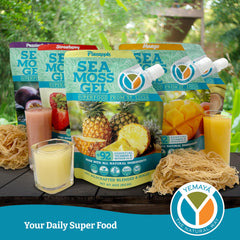 Sea moss gel ingredients and nutrition label