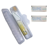 YEOAU Slim Golden Toothbrush with 0.03mm fine bristles in travel package