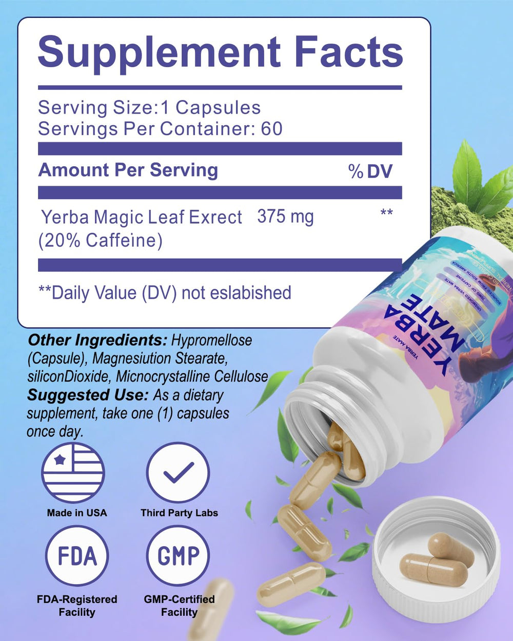 Energy boost from Yerba Mate Capsules