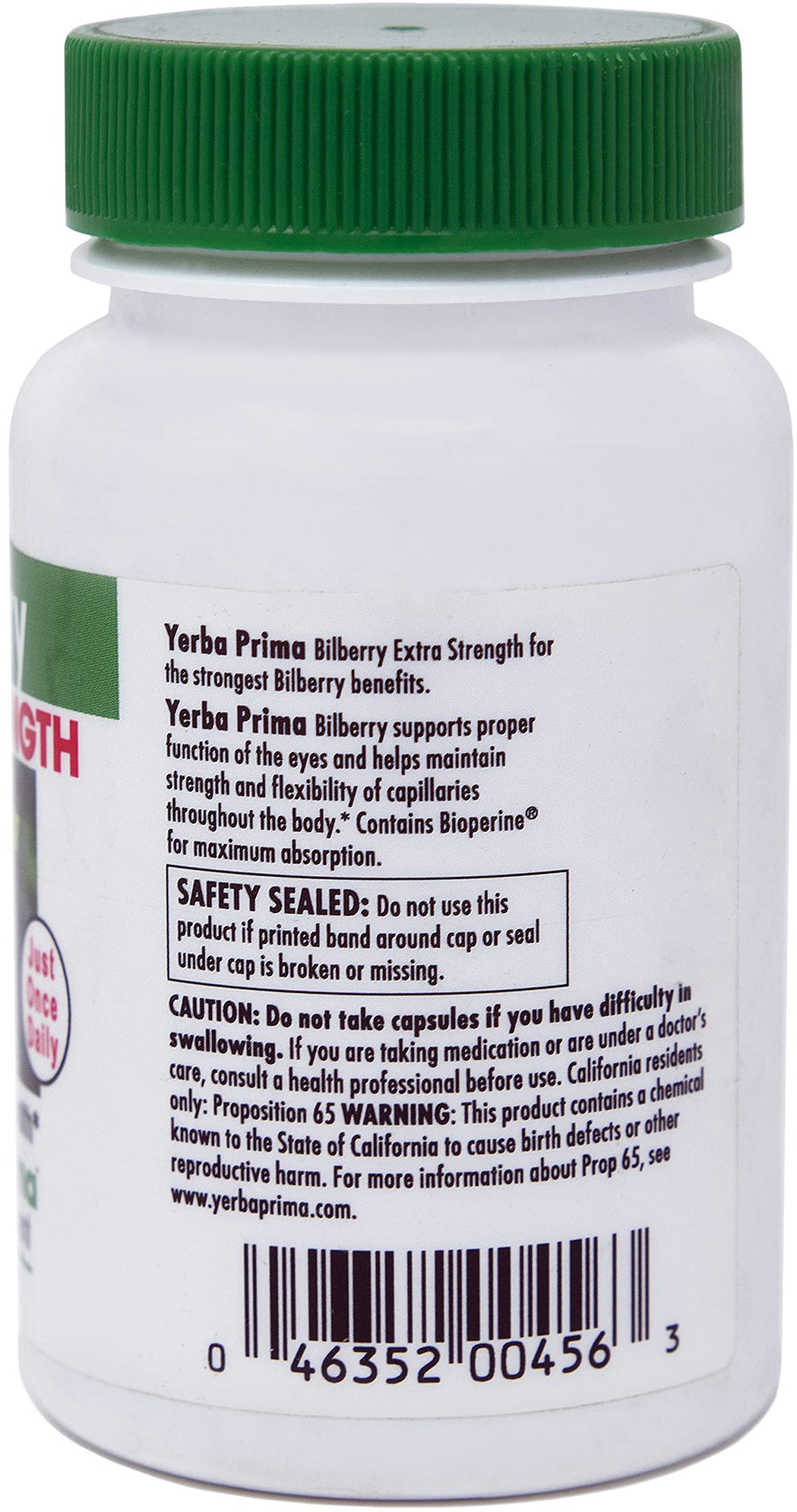 One pill per day convenience for Bilberry Extra Strength