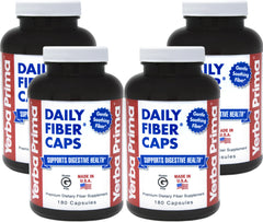 Yerba Prima Daily Fiber Caps bottle with 4-pack, 180 capsules