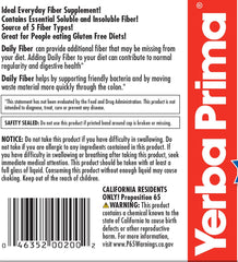 Nutrition panel for Yerba Prima Daily Fiber Formula Powder