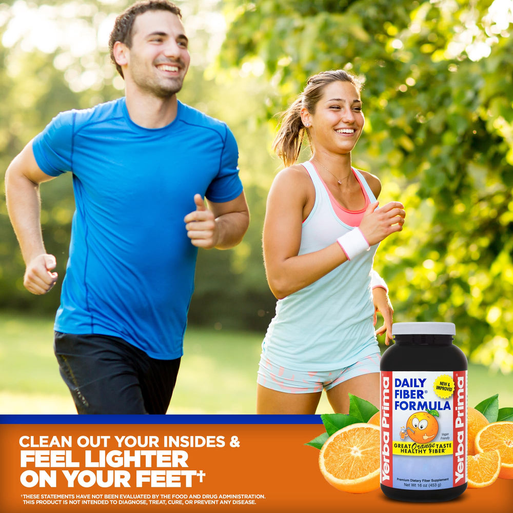 Usage instructions for Yerba Prima Orange Daily Fiber Formula