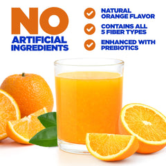 Back of Yerba Prima Orange Daily Fiber Formula 1lb packaging with details