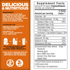 Orange-flavored powder from the formula being dispensed