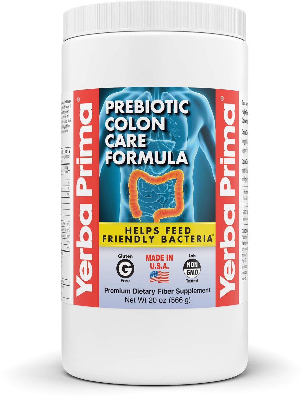 Yerba Prima Prebiotic Colon Care 20oz powder container