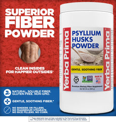 Packaging of Yerba Prima Psyllium Husk Powder 24 oz