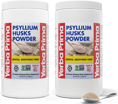 Pack of two 24 oz Yerba Prima Psyllium Husks Powder - unflavored