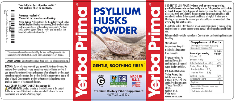Psyllium husks powder mixed with liquid in glass