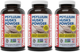 Front view of Yerba Prima Psyllium Husks Powder Pack (3 x 12 oz bottles).