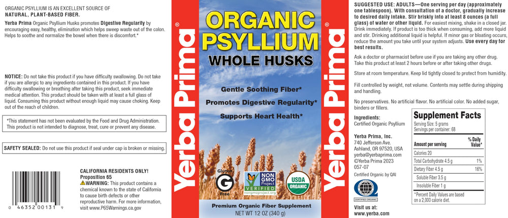 Yerba Prima Psyllium packaging