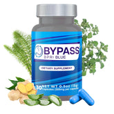 Front view of YERBERO BYPASS BPRI BLUE bottle – 30 capsules