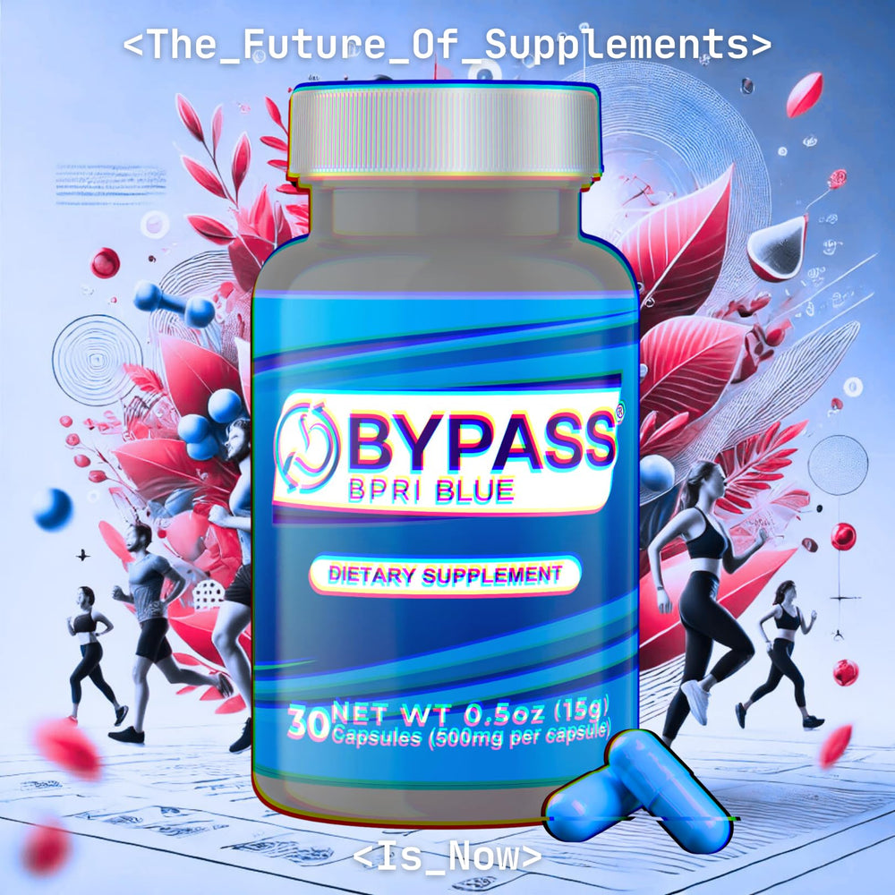 Packaging display of YERBERO BYPASS BPRI BLUE bottle