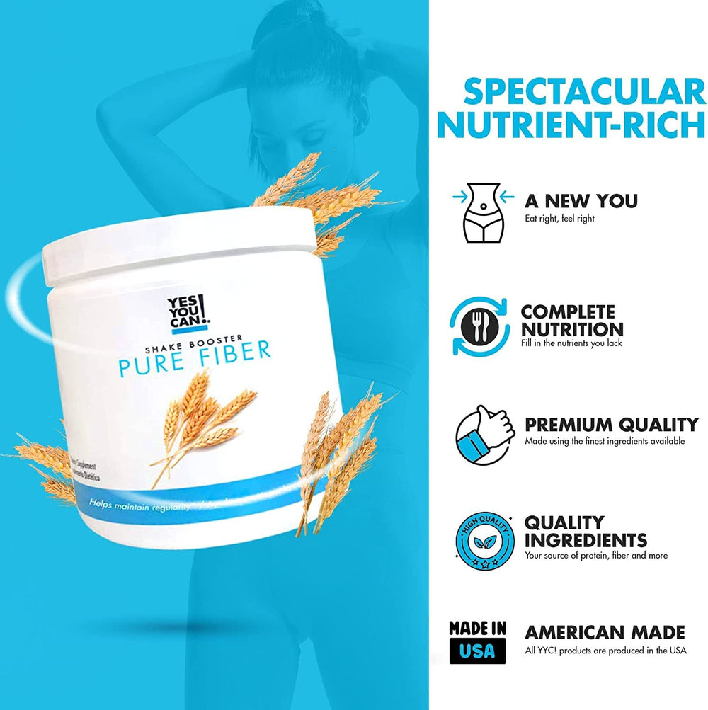 Yes You Can! Drink Booster powder tub shows organic greens ingredients