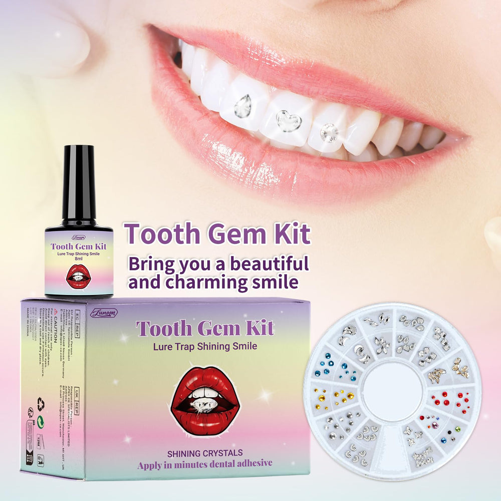Teeth jewelry design with crystal gems illustration