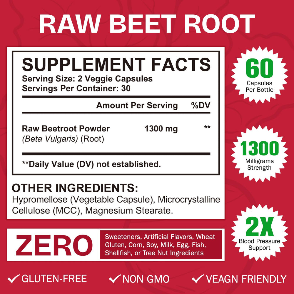 YHFGTTIO Beet Root Capsules daily-dose image conveys two easy-to-swallow capsules.