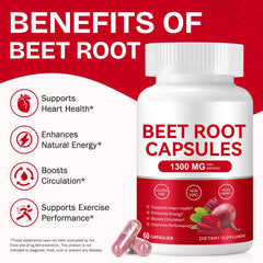 YHFGTTIO Beet Root Capsules label closeup emphasizes third-party testing for purity and potency.
