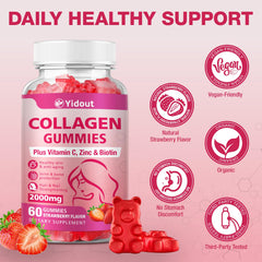 Close-up of hair and nails benefits from collagen gummies