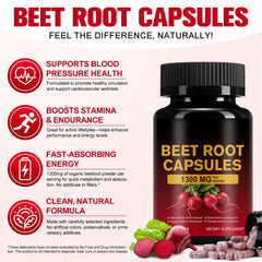 YIEEGCM Beet Root Capsules packaging emphasizes vegan branding and purity.