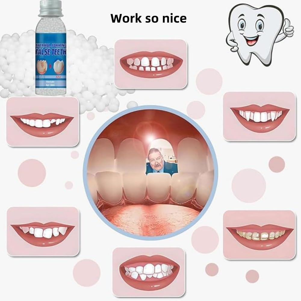 Denture repair beads components laid out