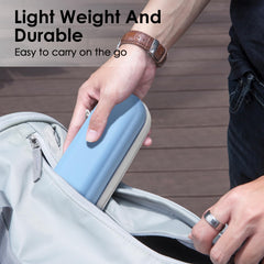 Compact toothbrush case in a backpack for travel