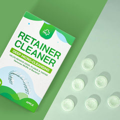 YKL retainer soaking in a glass with restored clarity benefit