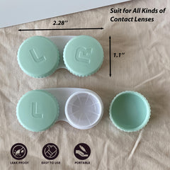 Compact travel-friendly lens case measuring 2.28 x 1.1 x 0.55 inches