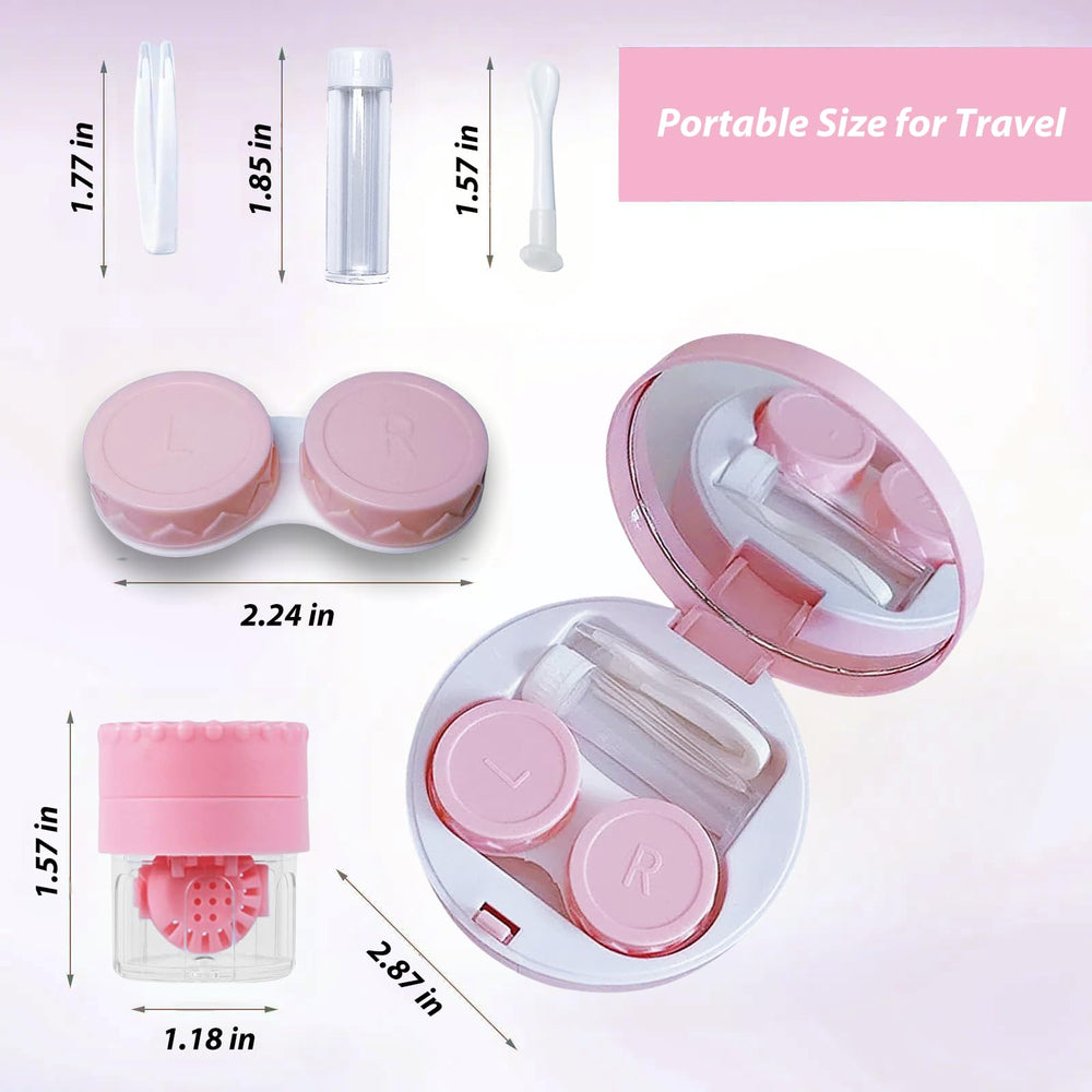 Close-up of YKuzLx lens case with cleaner washer and tweezers