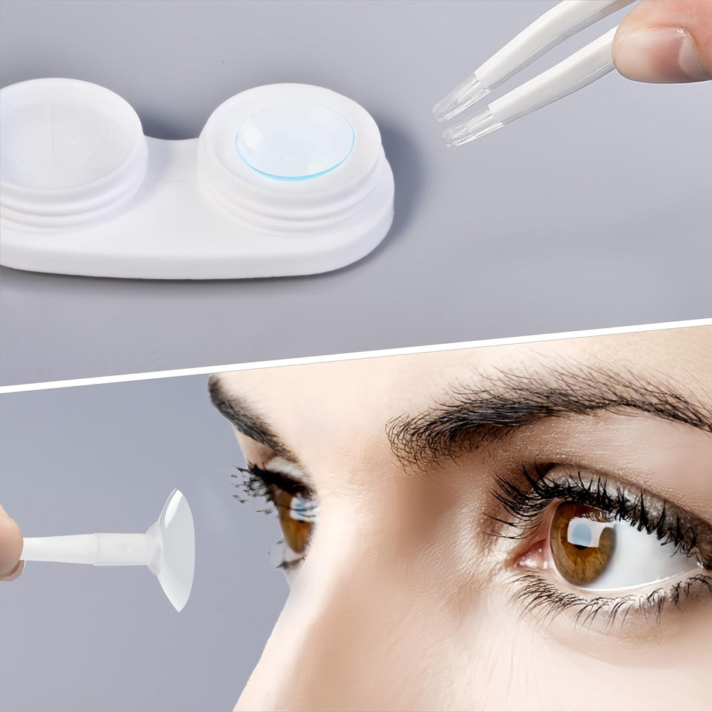 Travel kit open with all included tools (mirror, tweezers, solution bottle)