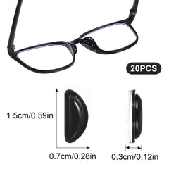 Silicone nose pads for plastic frames, black close-up