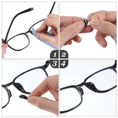 D-shaped cushion nose pads on eyewear, black