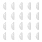 White semi-moon nose pads for glasses (10 pairs)