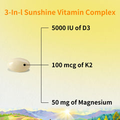 Ingredient panel showing Vitamin D3, K2, magnesium and MCT oil
