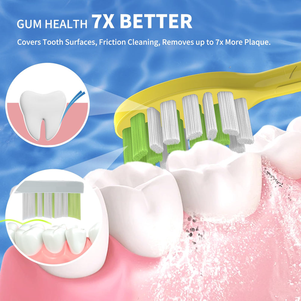 Rounded bristle tips for gentle cleaning and enamel protection