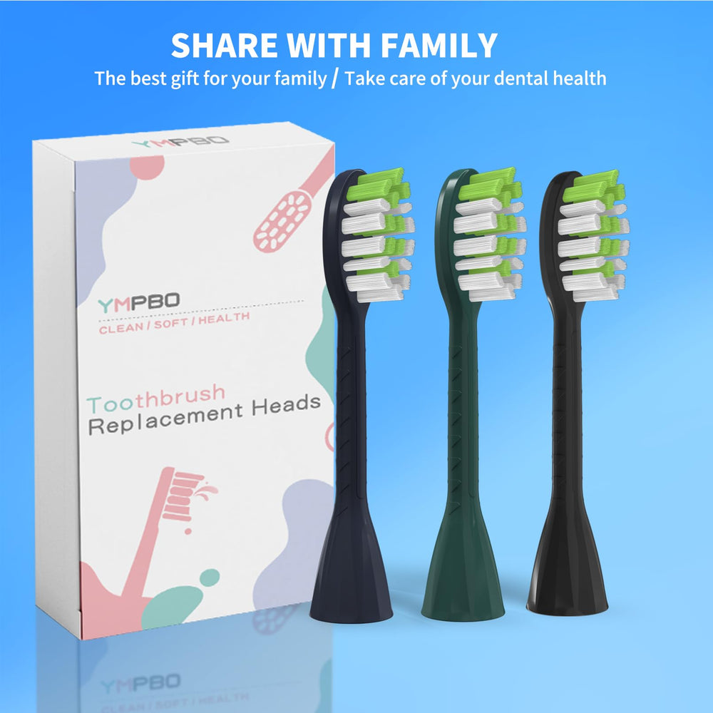 Sage Green YMPBO toothbrush heads in protective packaging