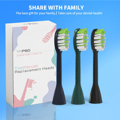 Sage Green YMPBO toothbrush heads in protective packaging