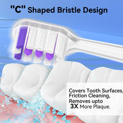 C-shaped cut surface design on YMPBO toothbrush head