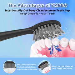 Soft bristles with 98% end-rounded tips for gentle deep cleaning