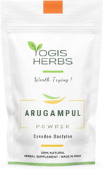 Front view of YOGIS HERBS Arugampul Powder 3.5 oz jar