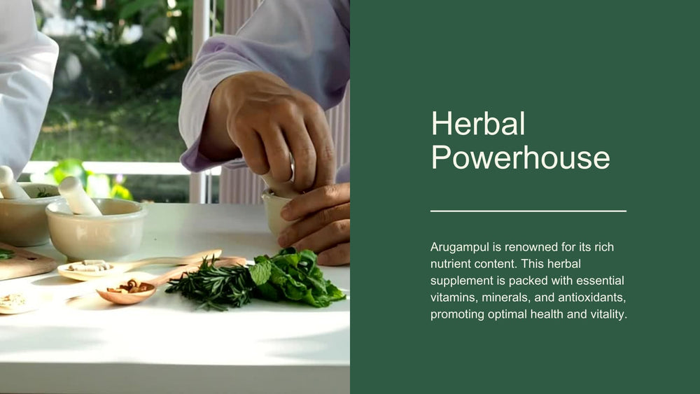 Packaging display of Arugampul Powder 3.5 oz