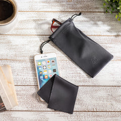 Yogo Vision microfiber glasses pouch and cloth set in grey