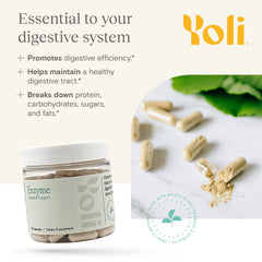 Close-up of Yoli Enzyme capsules