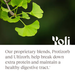 Lifestyle image showing Yoli Enzyme on a table