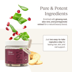 Vitamins and minerals illustration for hair and skin