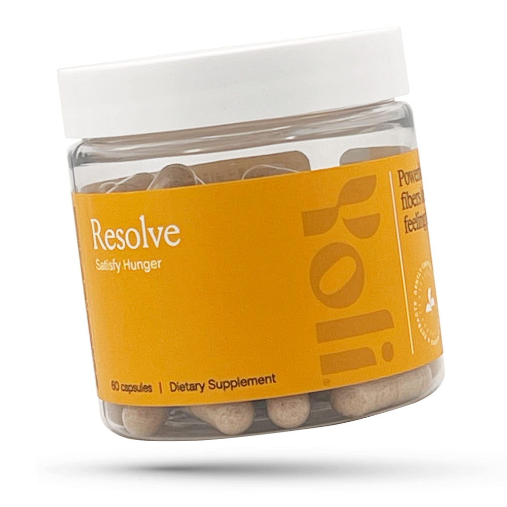 Yoli Resolve front packaging showing supplement bottle and benefits