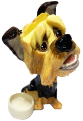 Yorkie dog breed novelty eyeglass holder stand - front view