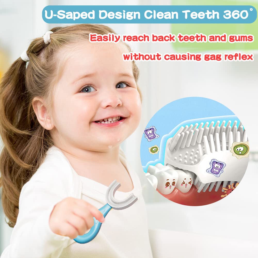 Back view of the YOTEE U-Shaped Kids Toothbrush