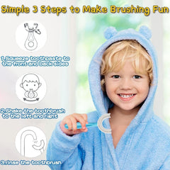 YOTEE U-Shaped Kids Toothbrush blue and pink packaging with two pieces