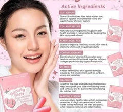 Glutathione capsules and ingredients scene