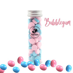 Front view of YouClean 90 toothpaste tablets in a glass jar